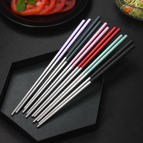 304 Stainless Steel Chopsticks Lunch Utensils Portable Chopsticks with Storage Case Kitchen Supplies
