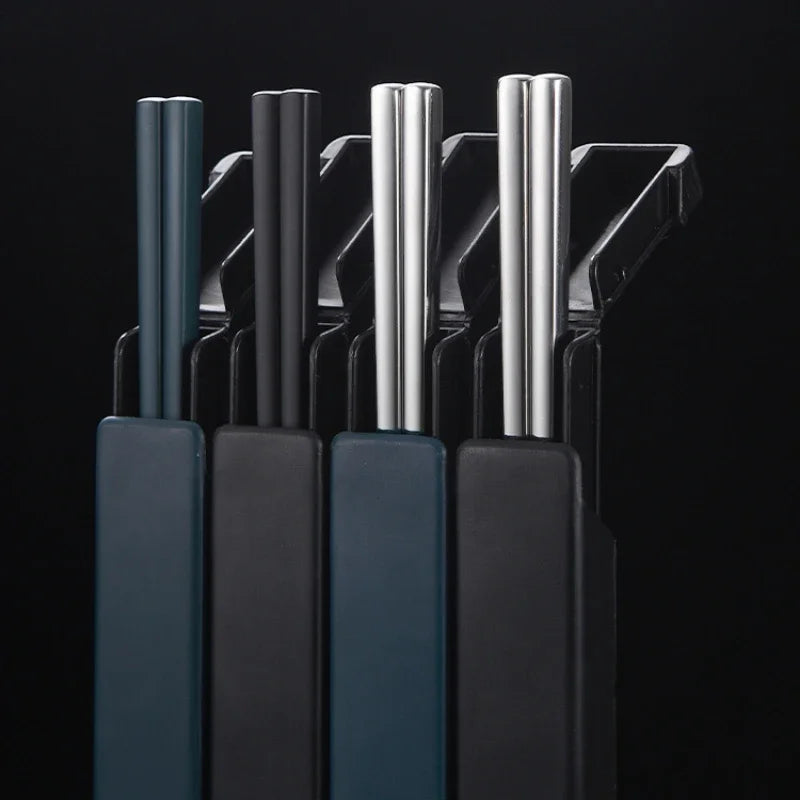 304 Stainless Steel Chopsticks Lunch Utensils Portable Chopsticks with Storage Case Kitchen Supplies