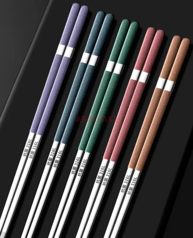 Chopsticks, 316L stainless steel, high-end household tableware, anti slip and anti mold chopsticks