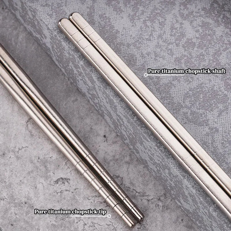 5 PCS 23cm Titanium Chopsticks Lightweight Durable Chopsticks Home Tableware Outdoor Camping Flatware Pure Titanium Chopsticks